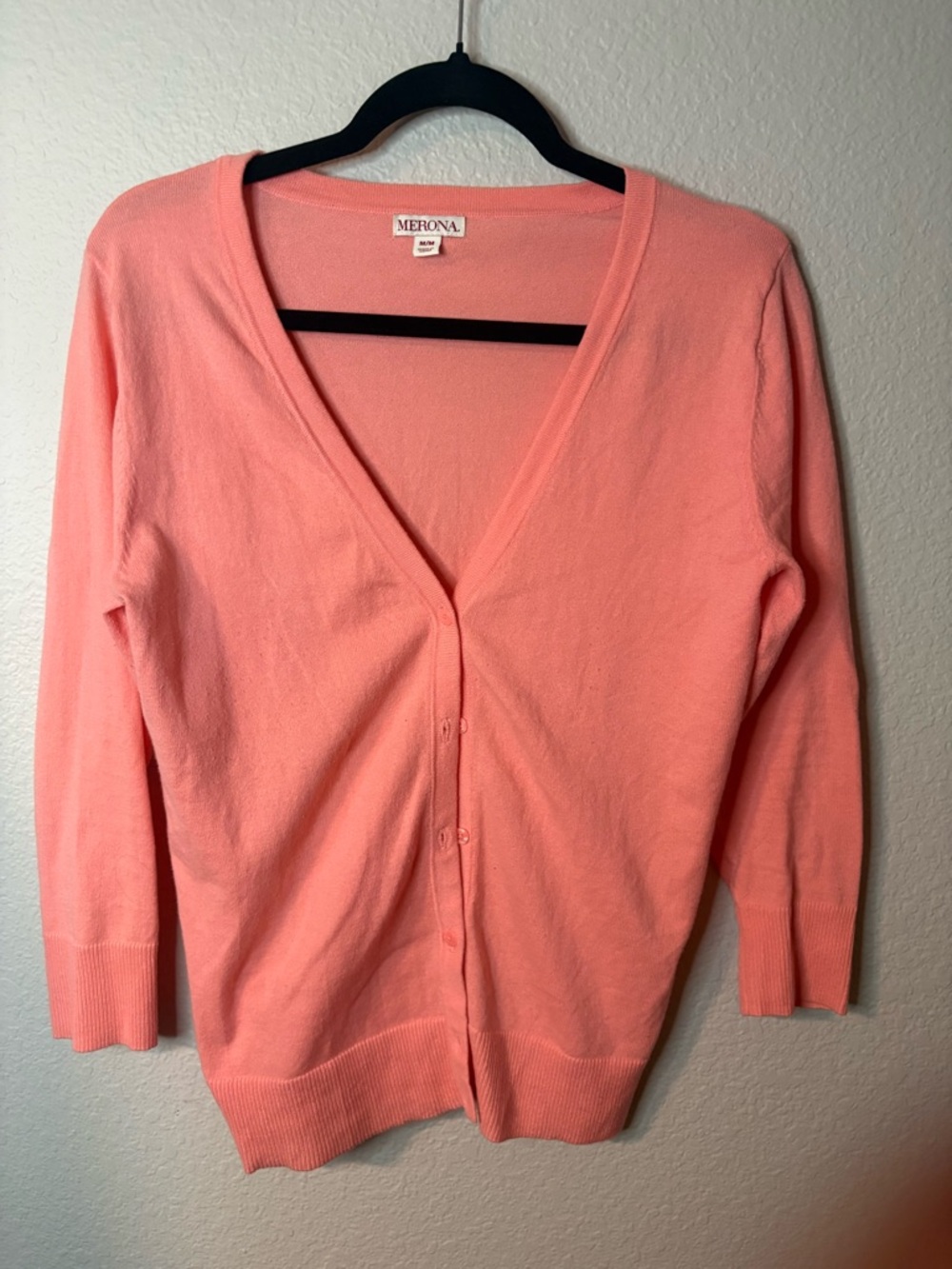 Merona Coral Pink V-Neck Button-Front Cardigan